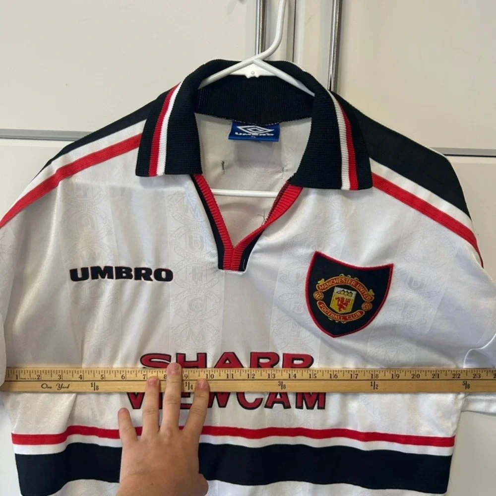 Vintage Umbro Manchester United 1996 1997 1998 Away Jersey Sharp Viewcam XL